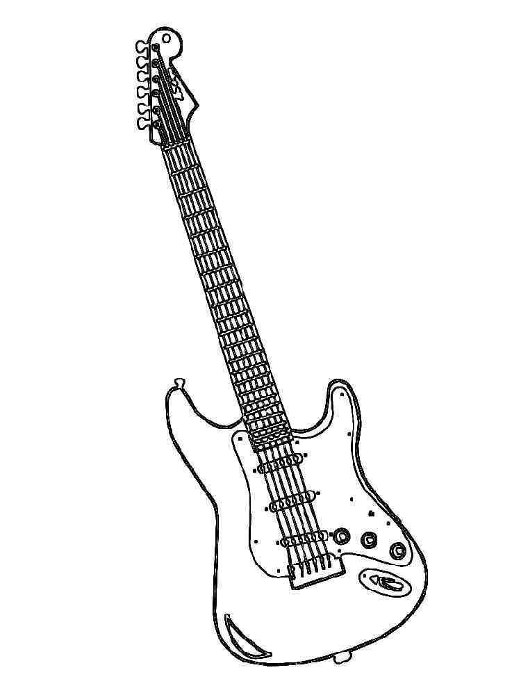 Coloring Page Of A Guitar - 321+ SVG File for DIY Machine