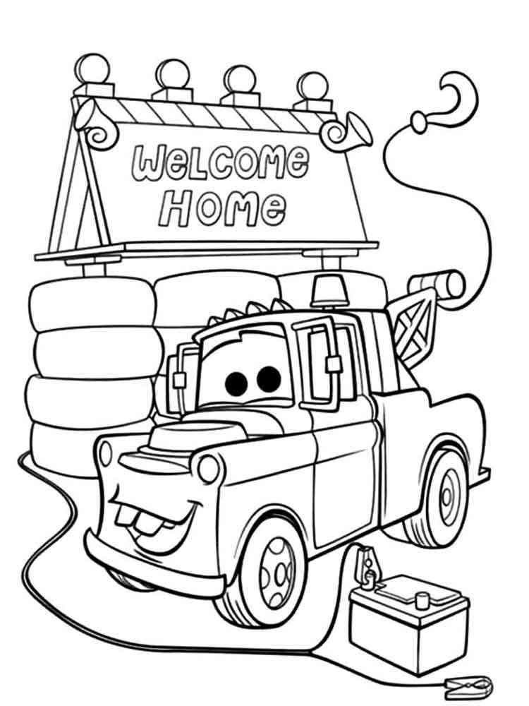 Mater from Cars coloring pages. Free Printable Mater from Cars coloring