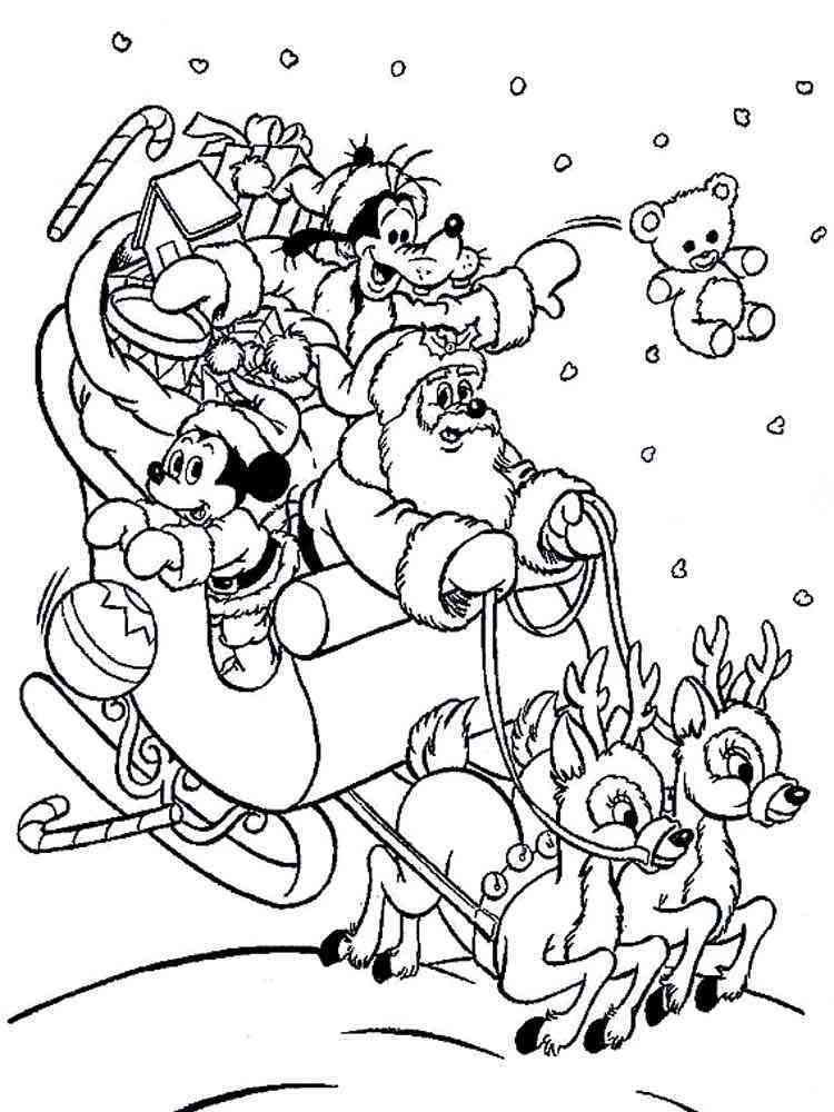 Mickey Mouse Christmas coloring pages. Free Printable Mickey Mouse