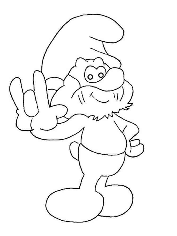 Papa Smurf coloring pages. 