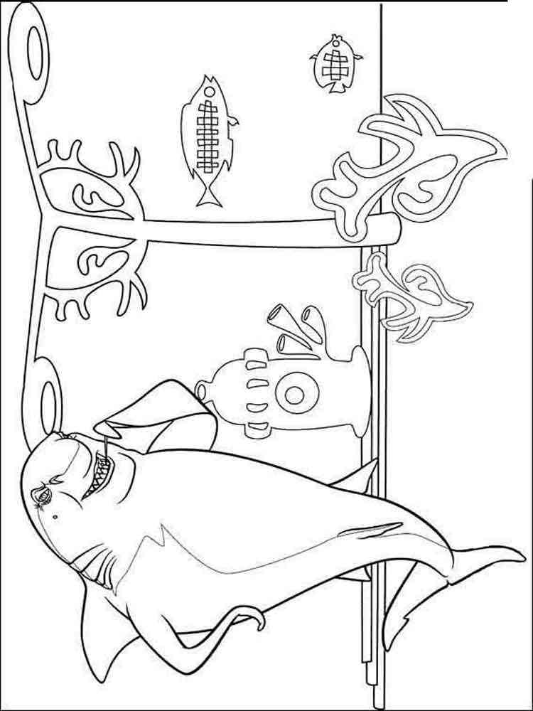 shark tale coloring pages free printable shark tale