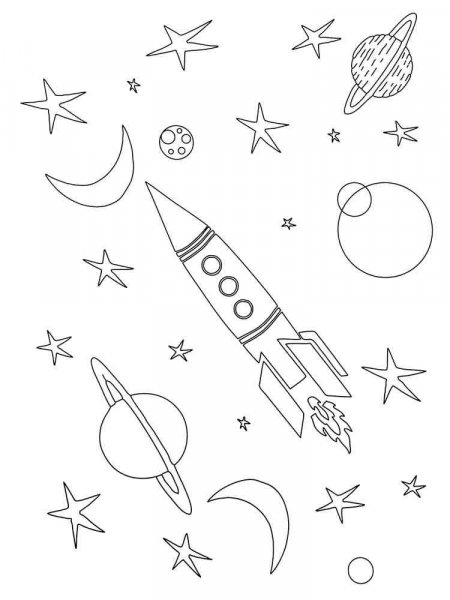 Space coloring pages