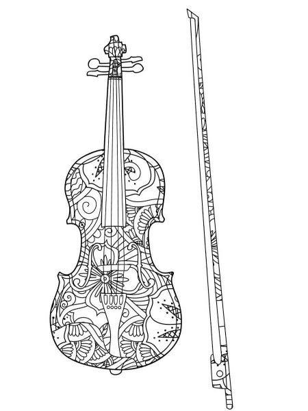 Violin coloring pages