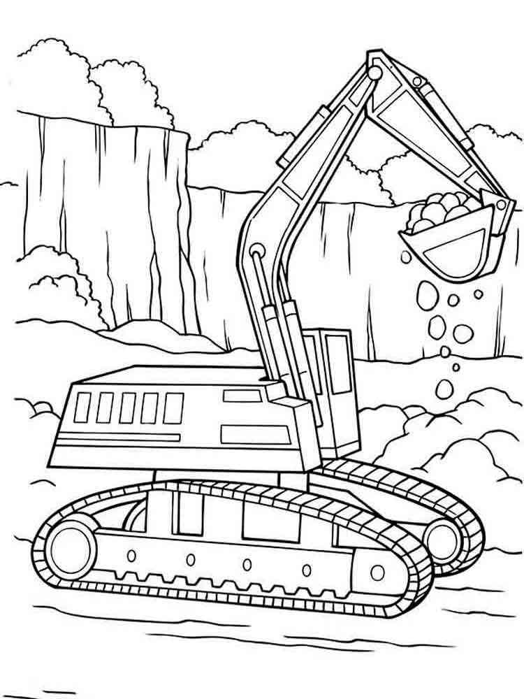 Construction Vehicles coloring pages. Download and print construction