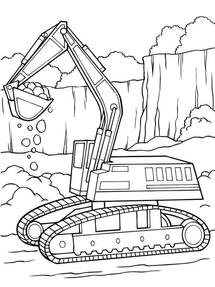 Construction Vehicles coloring pages. Download and print construction