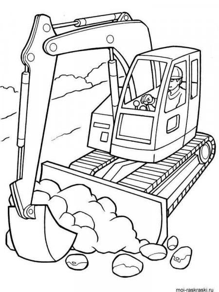 Excavator coloring pages