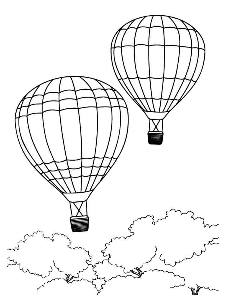 Free printable Hot Air Balloons coloring pages.