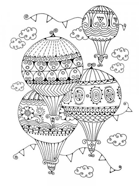 Hot Air Balloons coloring pages. Download and print Hot Air Balloons ...