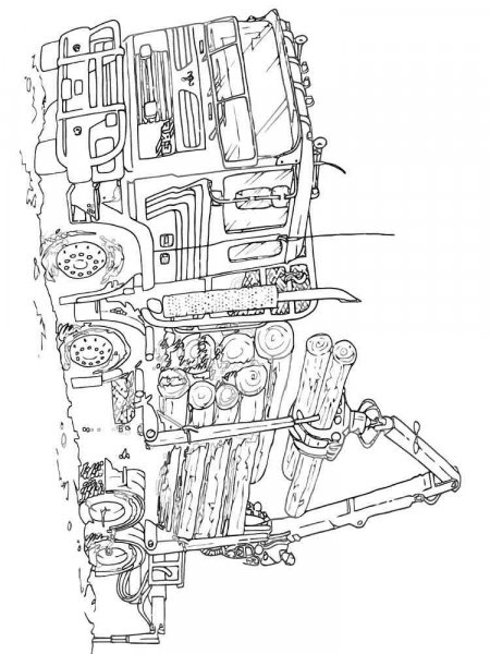 Log Truck coloring pages