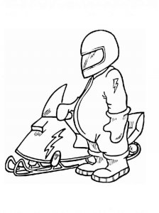 Snowmobile coloring page 1 - Free printable