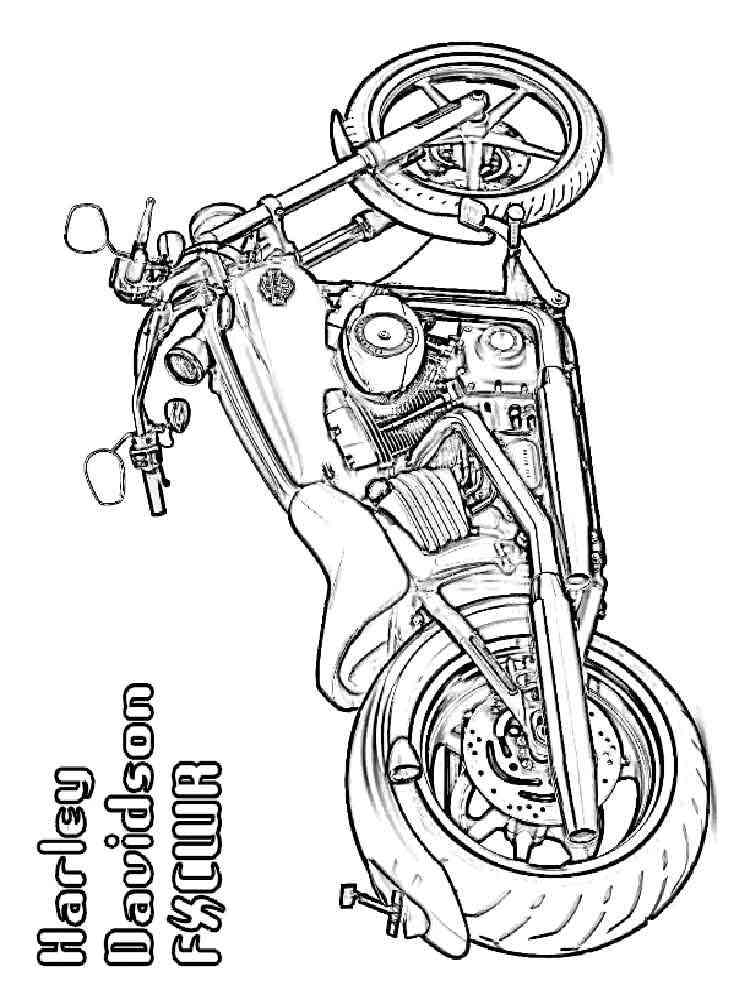 coloring pages of harley davidson motorcycles