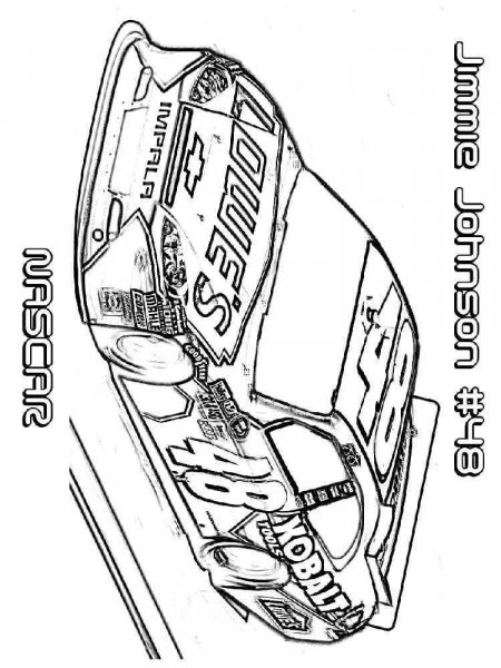 Nascar coloring pages