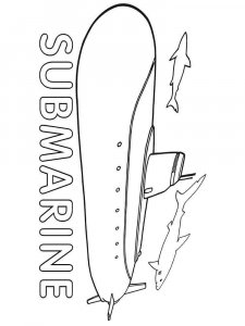 Submarine coloring page 9 - Free printable