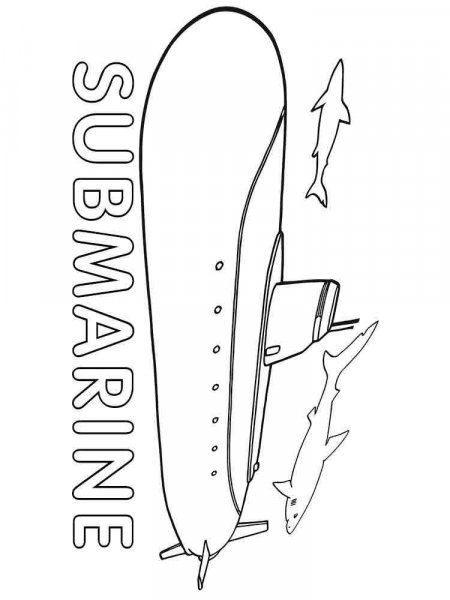 Submarine coloring pages