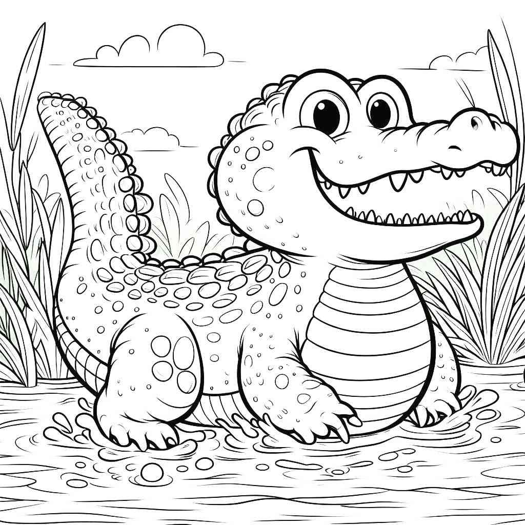 Free Alligator coloring pages. Download and print Deer coloring pages