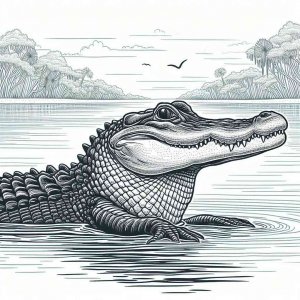 Alligator coloring page - picture 10