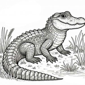 Alligator coloring page - picture 11