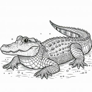 Alligator coloring page - picture 12