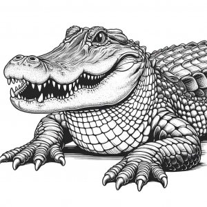 Alligator coloring page - picture 13