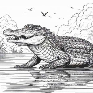 Alligator coloring page - picture 14