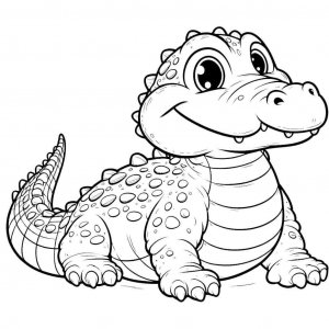 Alligator coloring page - picture 15