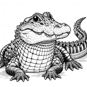 Alligator coloring page - picture 17