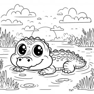 Alligator coloring page - picture 18