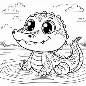 Alligator coloring page - picture 19