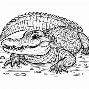 Alligator coloring page - picture 2