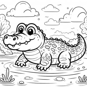Alligator coloring page - picture 20