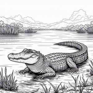 Alligator coloring page - picture 21