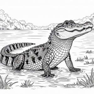 Alligator coloring page - picture 22