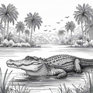 Alligator coloring page - picture 23