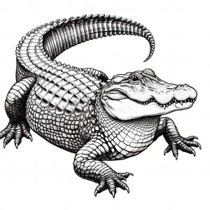 Alligator coloring page - picture 25