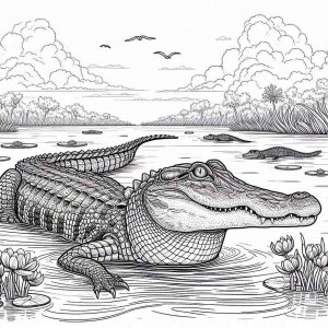 Alligator coloring page - picture 3