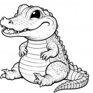 Alligator coloring page - picture 4