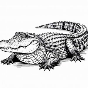 Alligator coloring page - picture 7