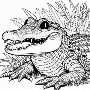 Alligator coloring page - picture 8