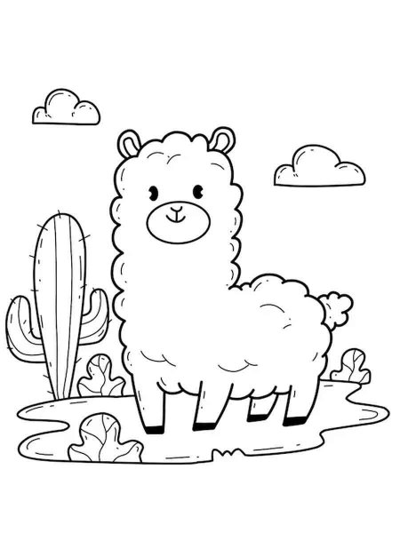 Alpaca coloring pages