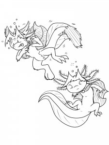 Axolotl coloring page - picture 6