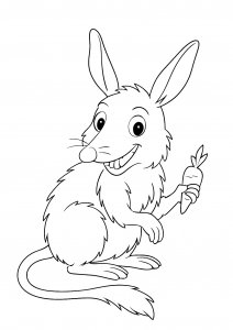 Bilby with Carrot Coloring Page
