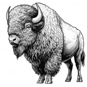Bison coloring page - picture 1