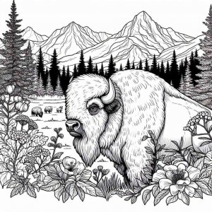 Bison coloring page - picture 10