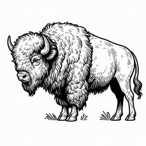 Bison coloring page - picture 11