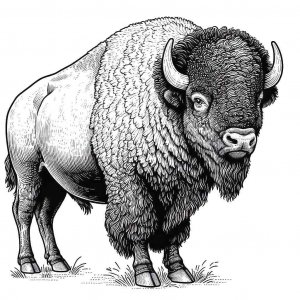 Bison coloring page - picture 19