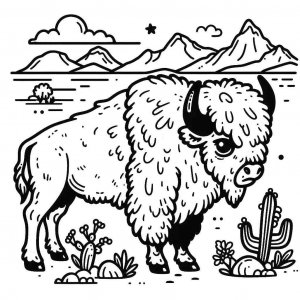 Bison coloring page - picture 2