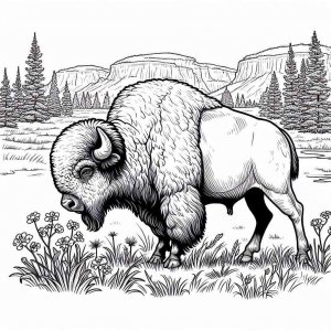 Bison coloring page - picture 20