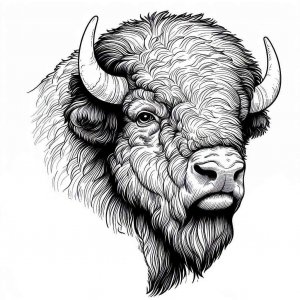 Bison coloring page - picture 21