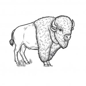 Bison coloring page - picture 3