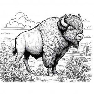Bison coloring page - picture 7